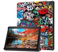 Slim Case for All-New Fire HD 10 Tablet (13th Generation, 2023 Release) 10.1 Inch, Ultra Thin Lightweight PU Leather Trifold Stand Cover with Auto Wake/Sleep Function (Graffiti)
