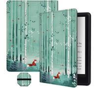 Slim Case for All-New Fire HD 8 & Fire HD 8 Plus Tablet (14th/ 12th/10th Gen, 2024/2022/2020 Release) + 1 Screen Clean Pad, Folding Stand Case with Auto Wake/Sleep, Fox Blue Forest