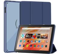 Slim Case for Amazon Fire HD 10 & Fire HD 10 Kid & Fire 10 Kid Pro(13th Gen, 2023 Release 10.1"), PU Leather Trifold Stand Cover PC Clear Back Dual Angle,Shell with Auto Wake/Sleep,Navy Blue