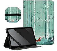 Slim Case for Amazon Fire Max 11 Tablet (13th Generation, 2023 Release) + 1 Screen Clean Pad, Folding PU Leather Soft TPU Inner with Auto Wake/Sleep Case, Fox Blue Forest