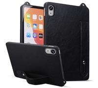 Slim Case for Apple iPad Air 13 Inch M2 2024, PU Leather Lightweight Hand Strap Stand Feature Drop Protection Back Cover for iPad Air 13" 2024, Black