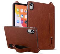Slim Case for Apple iPad mini 6th Gen/iPad mini 7th Gen 8.3", PU Leather Lightweight Hand Strap Stand Feature Drop Protection Back Cover for iPad mini 6 7 2024/2021, Brown
