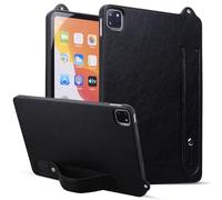 Slim Case for Apple iPad Pro 13 Inch M4 2024, PU Leather Lightweight Hand Strap Stand Feature Drop Protection Back Cover for iPad Pro 13" 2024, Black