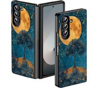 Slim Case for Galaxy Z Fold 6 5G, Hard PC Men Women Phone Case for Samsung Galaxy Z Fold 6 with Moonlight Design, Shockproof Wireless Charging Cover for Samsung Z Fold 6 2024