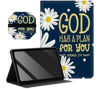 Slim Case for iPad 9th/8th/7th Generation 10.2 inch (2021/2020/2019) + 1 Screen Clean Pad, Folding Stand PU Leather Case Soft TPU Inner with Auto Wake/Sleep, Bible Jeremiah 29:11 Daisy