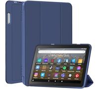 Slim Case for Kindle All-New Amazon Fire HD 8 & 8 Plus Tablet(8",12th/10th Generation, 2024/2022/2020), Trifold Stand Cover Dual Angle Lightweight,Soft TPU Back Shell with Auto Wake/Sleep,Navy Blue