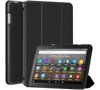 Slim Case for Kindle All-New Amazon Fire HD 8 & 8 Plus Tablet(8",12th/10th Generation, 2024/2022/2020), Trifold Stand Cover Dual Angle Lightweight,Soft TPU Back Shell with Auto Wake/Sleep,Black