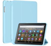 Slim Case for Kindle All-New Amazon Fire HD 8 & 8 Plus Tablet(8",12th/10th Generation, 2024/2022/2020), Trifold Stand Cover Dual Angle Lightweight,Soft TPU Back Shell with Auto Wake/Sleep,Light Blue
