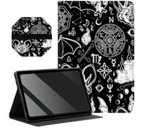 Slim Case for Samsung Galaxy Tab A8 10.5 inch 2022 SM-X200/X205/X207 + 1 Screen Clean Pad, Folding Stand PU Leather Case Soft TPU Inner with Auto Wake/Sleep, Mystical Bats