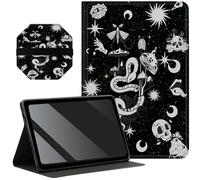 Slim Case for Samsung Galaxy Tab A8 10.5 inch 2022 SM-X200/X205/X207 + 1 Screen Clean Pad, Folding Stand PU Leather Case Soft TPU Inner with Auto Wake/Sleep, Moon Snake Tarot