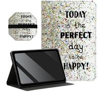 Slim Case for Samsung Galaxy Tab A8 10.5 inch 2022 SM-X200/X205/X207 + 1 Screen Clean Pad, Folding Stand PU Leather Case Soft TPU Inner with Auto Wake/Sleep, Colorful Positive Quotes
