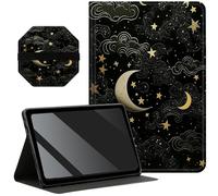 Slim Case for Samsung Galaxy Tab A8 10.5 inch 2022 SM-X200/X205/X207 + 1 Screen Clean Pad, Folding Stand PU Leather Case Soft TPU Inner with Auto Wake/Sleep, Moon Star