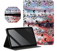 Slim Case for Samsung Galaxy Tab A8 10.5 inch 2022 SM-X200/X205/X207 + 1 Screen Clean Pad, Folding Stand PU Leather Case Soft TPU Inner with Auto Wake/Sleep, Gothic Snake Moon Star