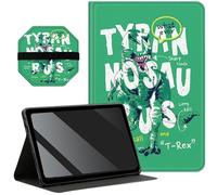 Slim Case for Samsung Galaxy Tab A8 10.5 inch 2022 SM-X200/X205/X207 + 1 Screen Clean Pad, Folding Stand PU Leather Case Soft TPU Inner with Auto Wake/Sleep, What Ever Dinosaur