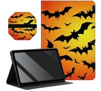 Slim Case for Samsung Galaxy Tab A8 10.5 inch 2022 SM-X200/X205/X207 + 1 Screen Clean Pad, Folding Stand PU Leather Case Soft TPU Inner with Auto Wake/Sleep, Bats