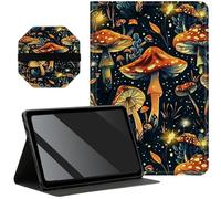 Slim Case for Samsung Galaxy Tab A8 10.5 inch 2022 SM-X200/X205/X207 + 1 Screen Clean Pad, Folding Stand PU Leather Case Soft TPU Inner with Auto Wake/Sleep, Autumn Mushrooms