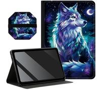 Slim Case for Samsung Galaxy Tab A9 8.7 inch 2023 + 1 Screen Clean Pad, Folding Stand PU Leather Case with Auto Wake/Sleep Cover for Galaxy Tab A9, Star Wolf