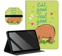 Slim Case for Samsung Galaxy Tab S6 Lite 10.4 inch 2022/2020 Model + 1 Screen Clean Pad, Folding Stand PU Leather Case Soft TPU Inner with Auto Wake/Sleep, Eat Good Feel Good