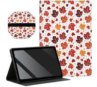 Slim Case for Samsung Galaxy Tab S6 Lite 10.4 inch 2022/2020 Model + 1 Screen Clean Pad, Folding Stand PU Leather Case Soft TPU Inner with Auto Wake/Sleep, Autumn Maples