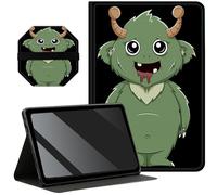 Slim Case for Samsung Galaxy Tab S6 Lite 10.4 inch 2022/2020 Model + 1 Screen Clean Pad, Folding Stand PU Leather Case Soft TPU Inner with Auto Wake/Sleep, Monster