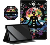 Slim Case for Samsung Galaxy Tab S6 Lite 10.4 inch 2024/2022/2020 Model + 1 Screen Clean Pad, Folding Stand PU Leather Case Soft TPU Inner with Auto Wake/Sleep, Buddha Cosmic
