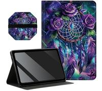 Slim Case for Samsung Galaxy Tab S8 Plus 2022/S7 FE 2021/S7 Plus 2020 12.4-inch with S Pen Holder, Multi-Angle Viewing with Auto Wake/Sleep + 1 Screen Clean Pad, Purple Rose Dreamcatcher