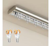 Slim Ceiling Mounted Curtain Track Rail for Heavy Curtains - Straight Curtain Tracks & Fittings 670cm Champagne Color - Ideal for Home Décor & Window Treatments