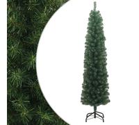 Slim Christmas Tree 210cm Green PVC 435 Tips Narrow 55cm Indoor/Outdoor w/Stand