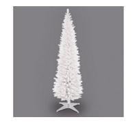 SHATCHI 4Ft-8Ft Artificial Flocked Slim Christmas Pencil Tree Holiday Home Decorations with Pointed Tips and Metal Stand, White, 150 cm