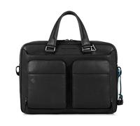 Piquadro Black Square briefcase leather 39 cm laptop compartment black