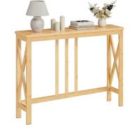 Slim Console Table For Hallway, 100 Cm Bamboo Behind Sofa Table, Narrow