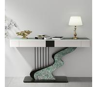 Slim Console Table with Rounded Corners, Metal Frame Hallway Sofa Couch Table for Entryway Living Room