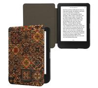 kwmobile Cork Case Compatible with Kobo Clara BW/Colour - Book Style Protective e-Reader Flip Cover Folio Case - Pattern Brown/Blue/Red
