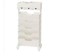 Slim Corner Bookcase Movable Vertical Shelf Trolley Space-Saving Floor-Standing Bookshelves & Magazine Holder for Home Décor Libraries & Reading Rooms