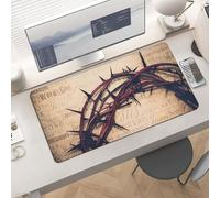 Slim Crown of Thorns Desk Mat for Keyboard and Mouse 24x12 Inch Gaming Mouse Pad Protector Non-Slip Rubber Base Portable Deskpad for Office/Gaming/Remote Work Desktop Accessories Decor