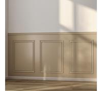 Slim Dado Wall Kit - Pine Decorative Dado & Pre-Mitred - Minimalist Decorative Capping Mouldings & Horizontal Slats, Easy DIY Wall Customization, 2m² Coverage, Quick Installation