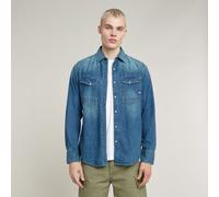 Slim Denim Shirt - Medium blue - Men XS