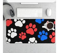 Slim Dogs and Cats Paws Desk Mat for Keyboard and Mouse 24x12 Inch Gaming Mouse Pad Protector Non-Slip Rubber Base Portable Deskpad for Office/Gaming/Remote Work Desktop Accessories Decor