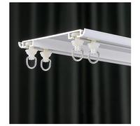 Slim Double Curtain Track Set - Minimalist Invisible Ceiling Mount for Inward Opening & Narrow Bay - Silent Curtain Rail for Showers & Corners