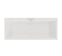 Slim Edge 12 Jet Chrome Flat Jet Double Ended Whirlpool Bath | White | Acrylic | 1800mm x 800mm