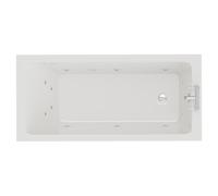 Slim Edge 12 Jet Chrome Flat Jet Single Ended Whirlpool Bath | White | Acrylic | 1500mm x 700mm