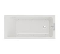 Slim Edge 6 Jet Chrome Flat Jet Single Ended Whirlpool Bath | White | Acrylic | 1500mm x 700mm