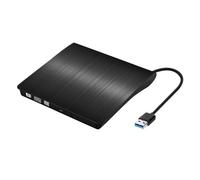 Slim External Optical Drive USB 3.0 DVD Combo DVD ROM Player DVD-RW Burner Writer And Play(Black)