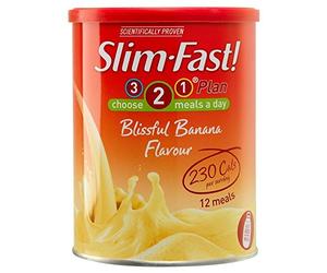 Slim-Fast Blissful Banana Flavour Milkshake Powder - 12 Servings (438g) - Pack of 2