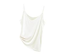 Slim Fit Basic Shirt for Women Trendy Spaghetti Strap Sleeveless V Neck Summer Innerwear Slimming And Shaping Basic Thin Casual Top For Women for Indoor Outdoor Workout Xmas Gifts (White, XXL)