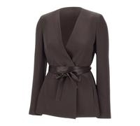 BOSS Slim-fit blazer in lustrous twill - Style Jia15, 50558325 Dark Brown 8
