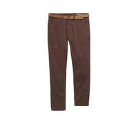 Slim Fit Chino Trousers with Belt Tom Tailor Denim Marron 28x30