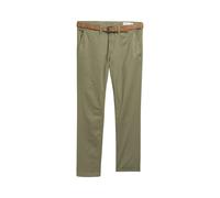 Slim Fit Chino Trousers with Belt Tom Tailor Denim Vert 30x32