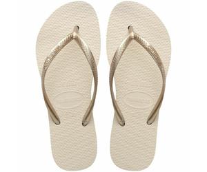 Slim Fit Flatform Flip Flops beige