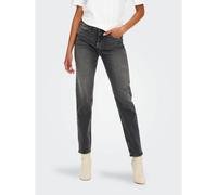 Only Womenss Emily Stretch High Waist Straight Jeans in Grey Cotton - Size 28 Regular